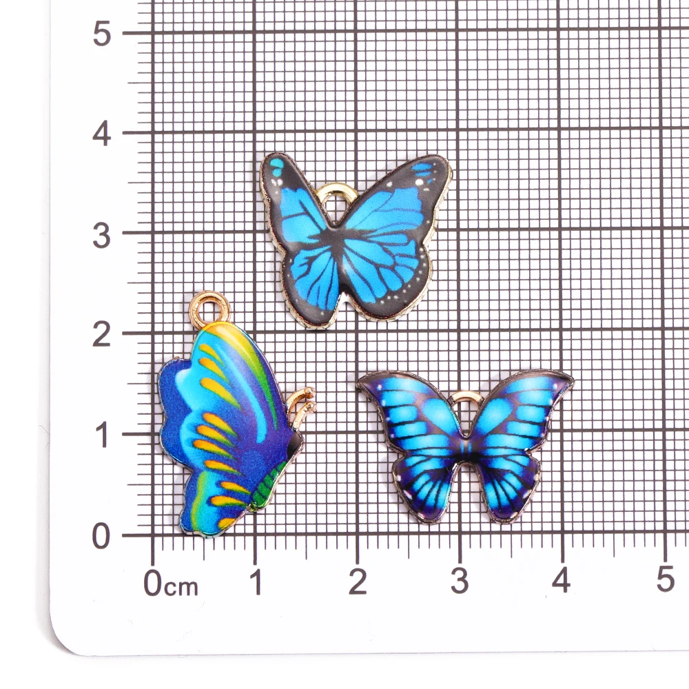 10pcs Mixed Multi Coloured Enamel Oil Drip Butterfly Pendants For DIY Jewelry Making Lovely Butterfly Earrings Bracelet Necklace