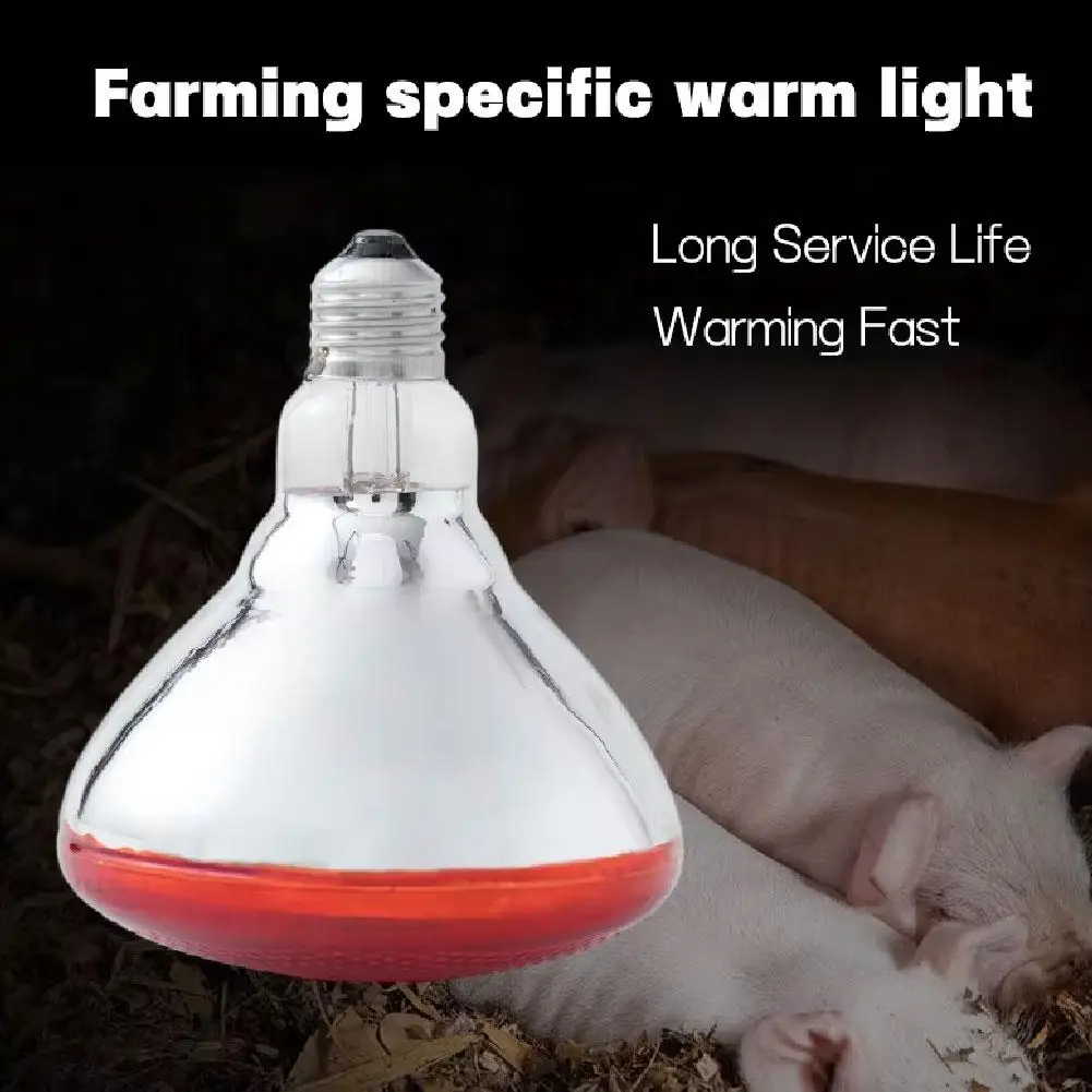 200/250/275W Infrared Heat Lamp Waterproof Anti-Explosion Thickened Light Bulbs For Piglet Chicken Birds E27 Small Heat Lamp