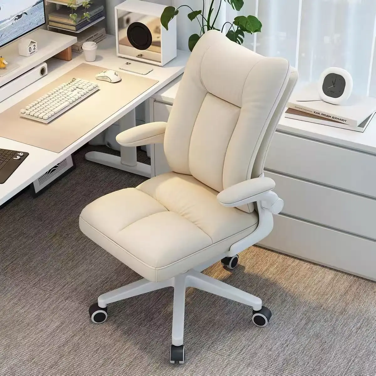 

Mobile Office Chair Pc Acrylic Velvet Arm Office Chair High Back Massage Comfortable Cadeiras De Escritorio Home Furniture
