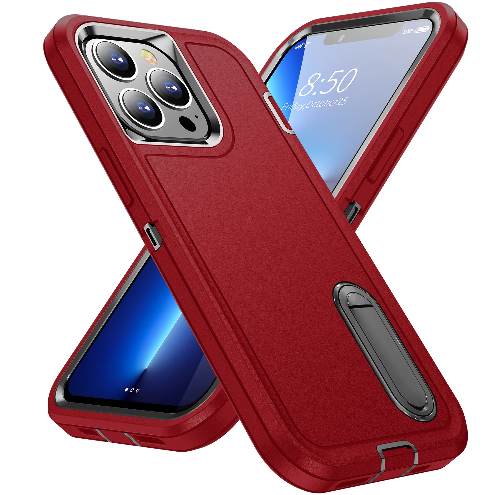 Heavy Armor Shockproof Defend Phone Case For iPhone 11 12 13 14 15 16 17 Pro Max 7 8 Plus SE 2022 Xs XR Plastic TPU Back Cover