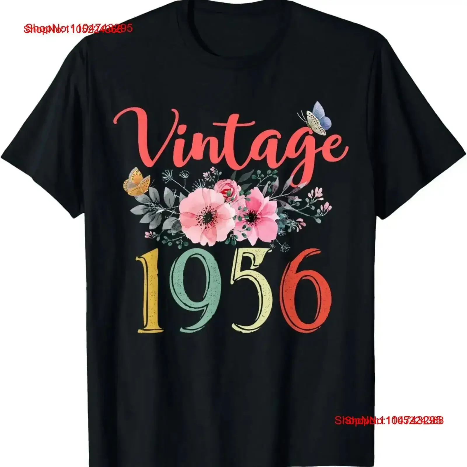 

Vintage 1956 Floral Funny 69th Birthday Awesome Since T Shirt Washed Soft designer clothes Comfortable Slightly vintage Washed