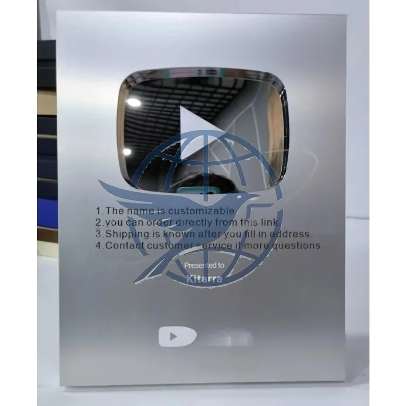 Aluminum Play Button Award Shields Trophy Awards And Plates for Achievement Recognition