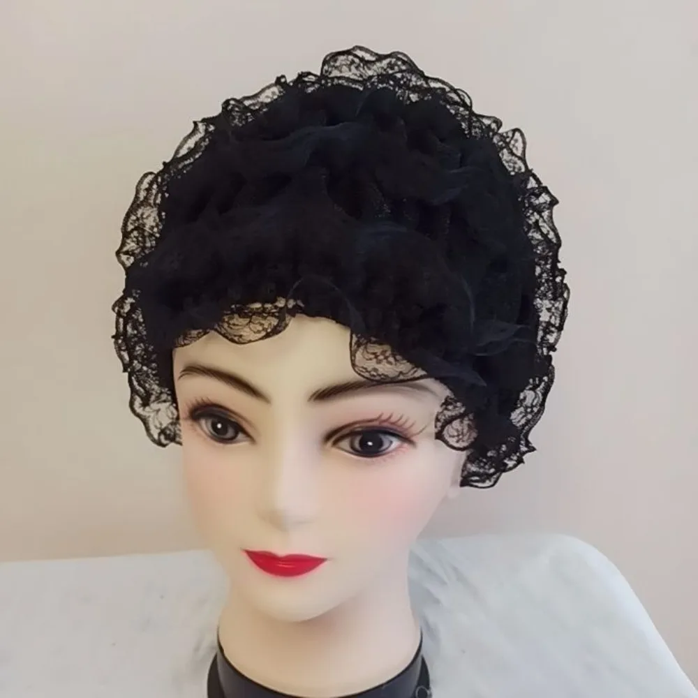 New Lace Wrap Women Turban Hat Breathable Mesh Bonnet Hats Acrylic Fibers Chemo Hat Summer
