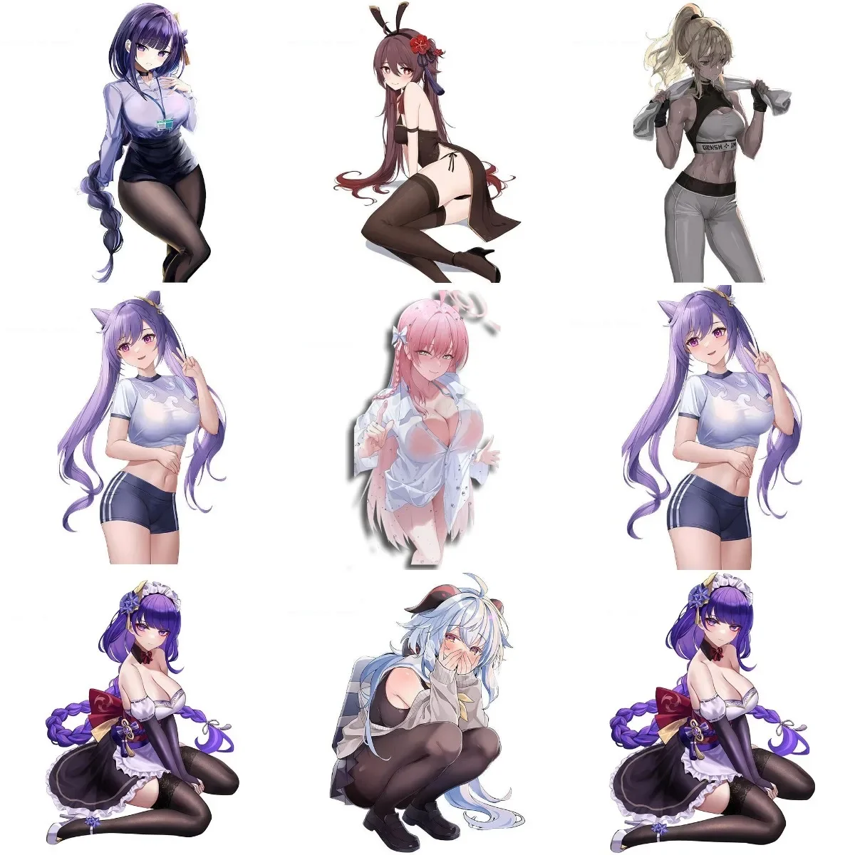 

Genshin Impact Sexy Girl Stickers for Decorate Sticker Car Bicycle Wall Room Truck Window Laptop Van Off-road Decal Accessories