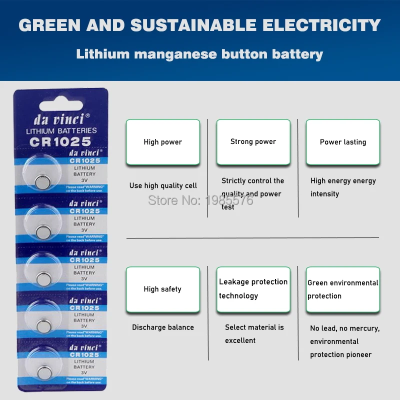 بطارية ليثيوم عالية السعة CR1025 3 فولت ، 15 قطعة ، زر خلية ، آلة حاسبة ، للأجهزة الطبية ، لعبة ، بطارية رقمية