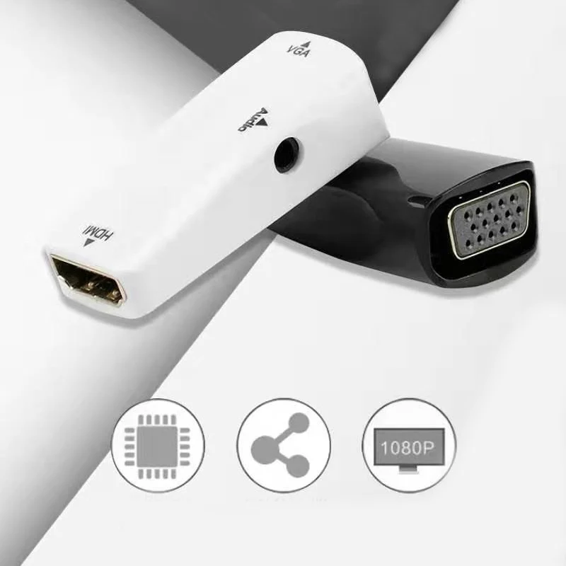 С конвертером HDMI в VGA, адаптером «мама-мама», компьютерный ноутбук, игровой плеер в HDTV-проектор, монитор, аудио, видеоразъем 1080P