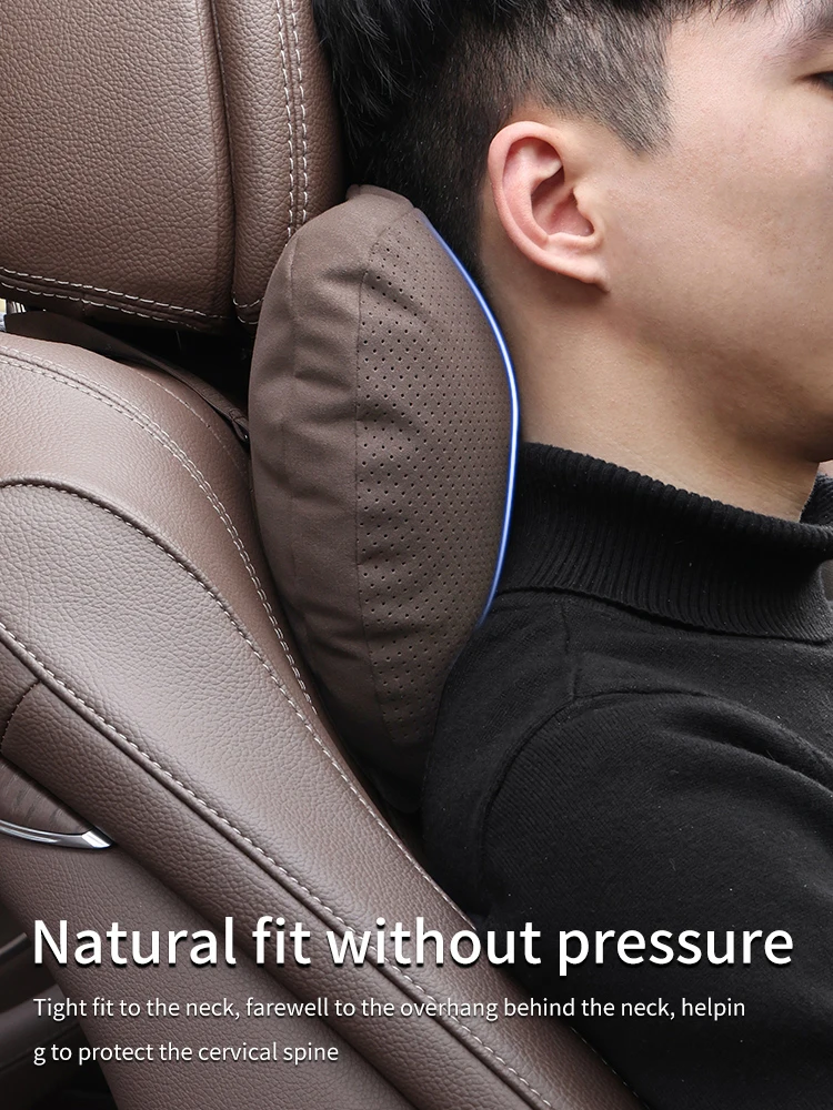 For AITO M5 M7 M9 Suede Car Headrest Neck Support Seat Lumbar cushion Breathable Soft Neck Pillow Waist pad Auto Accessories