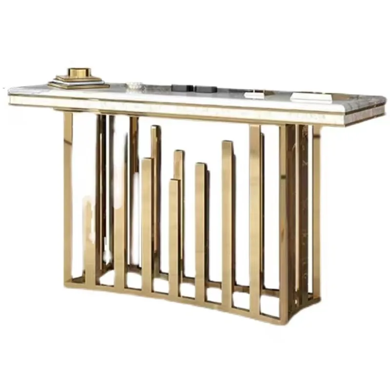 

Итальянский светлый роскошный мраморный входной столик, креативный входной столик, современный модный стол для украшения гостиной