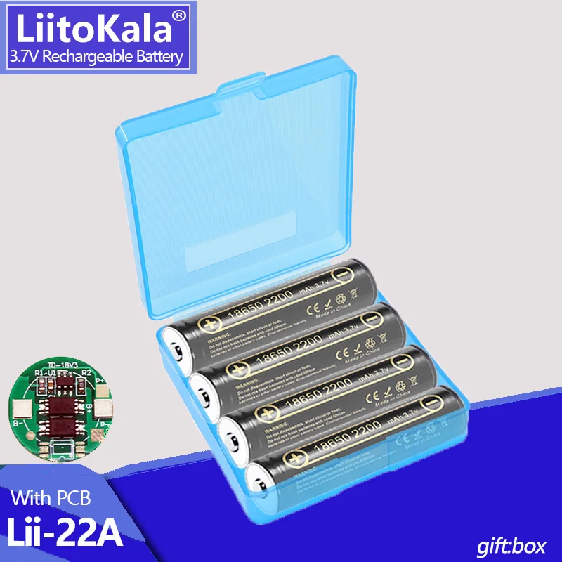 1-16 قطعة Liitokala Lii-22A محمية الأصلي بطارية قابلة للشحن 18650 2200mah مع PCB 3.7 فولت لبطاريات المصباح