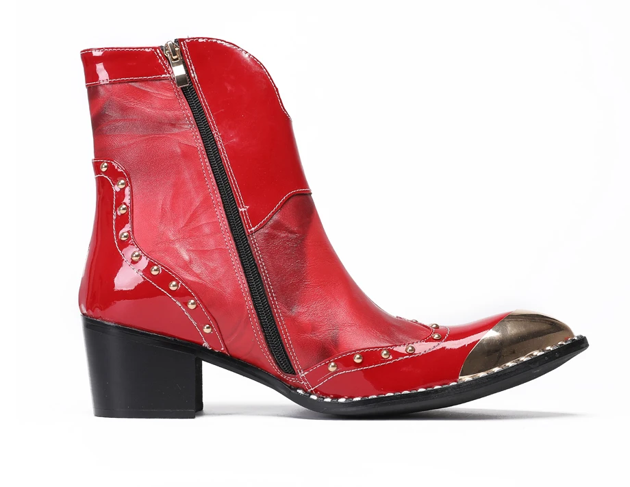 BOARD Frühling Heels Leder Männer Stiefel Spitz männer Kleid Stiefel Männer Höhe Verstorbene männer Rote Hochzeit Schuhe niet Stiefel – Detail 7