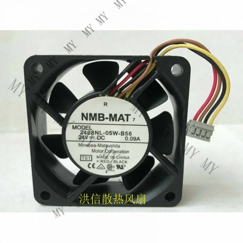 

TT 1pcs for NMB-MAT 2408NL-05W-B56 24V 0.09A 6020 4-wire inverter Sharp fan 4pin