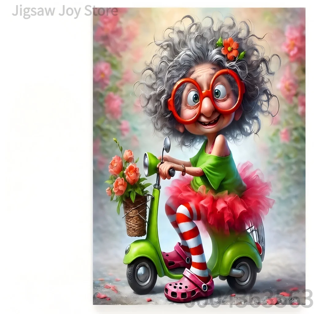 Cartoon Warm‑Hearted Jigsaw Puzzle 500/1000/1200/2000pcs Funny Granny Family Puppy Angel Art Puzzle Leisure Holiday Gift