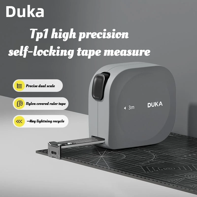 DUKA Self Lock Tape Measure 3m (10Ft) Dual Scale Retractable Measuring Tape for Home, Office, and DIY Crafts Use