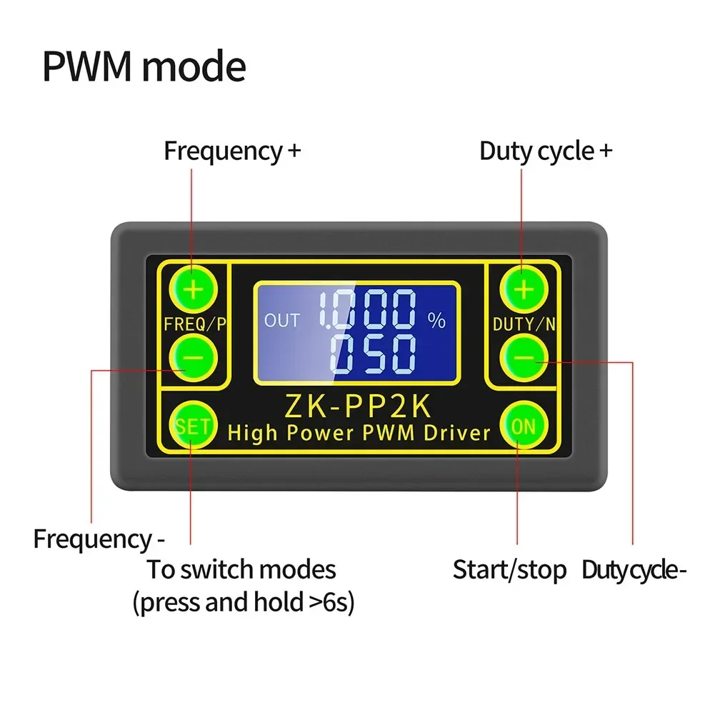 ZK-PP2K High-Power PWM Dimming Speed Controller PWM Pulse Generator Driver Tools Products Accessories