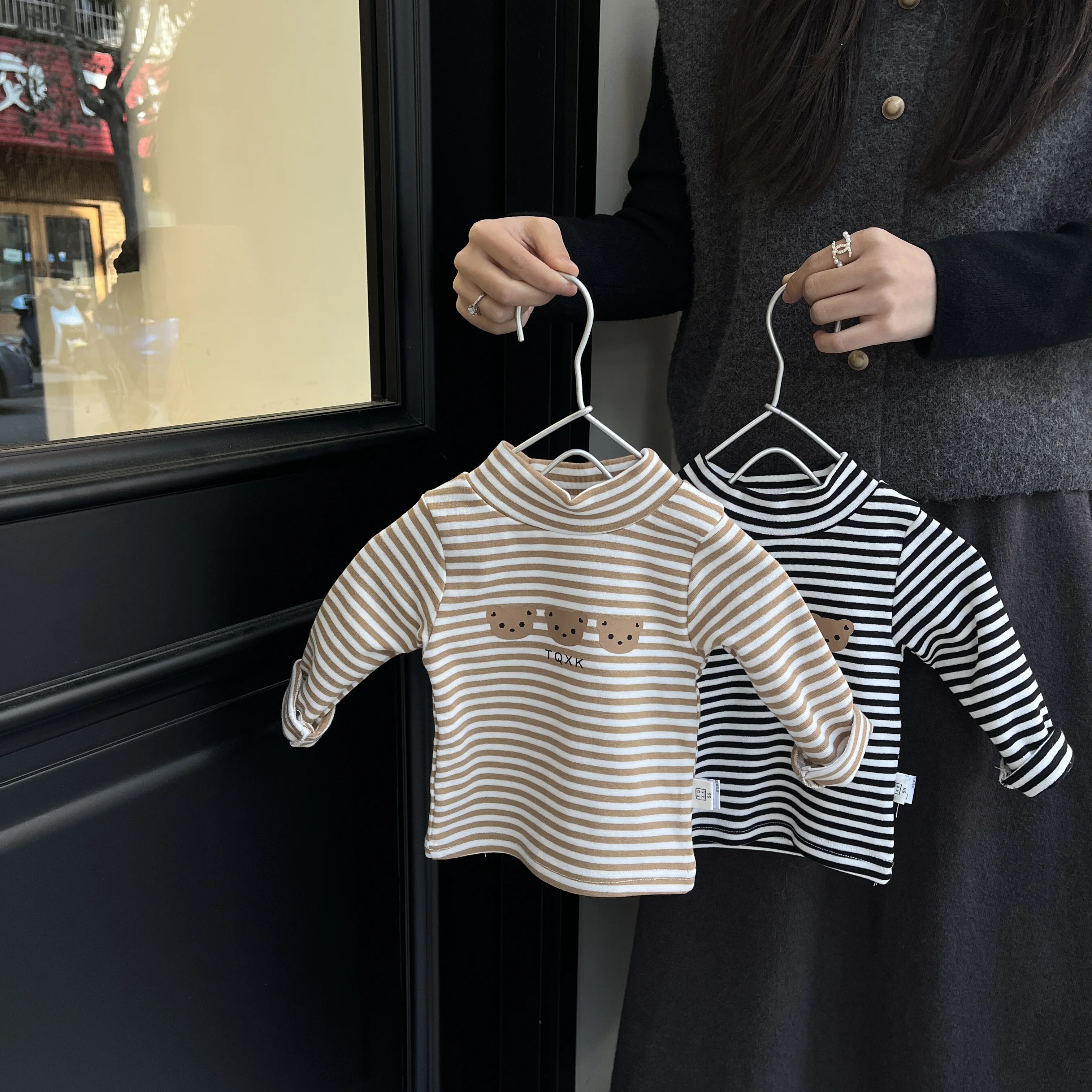 Spring Newborn Infant Baby Boy And Girls cotton O-neck Long-sleeved Striped T-shirt Kids Korean Fashion Casual Baby Clothing