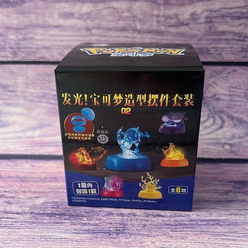 

Genuine Pokemon Pikachu Gengar Dragonite Gardevoir Light Blind Box Birthday Gift Desktop Decor Anime Cartoon Trendy Toys