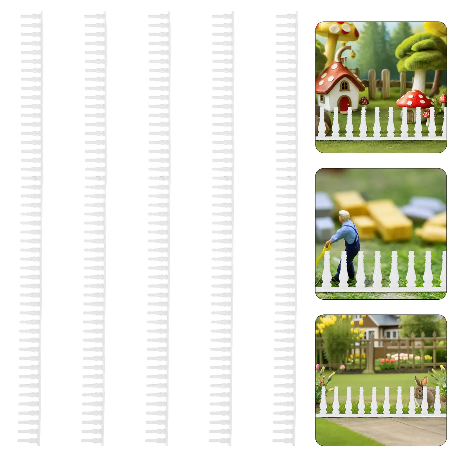 

5 шт. миниатюрных пластиковых ограждений для песочницы, аксессуары для DIY-моделирования архитектурных микроландшафтов и сцен деревень