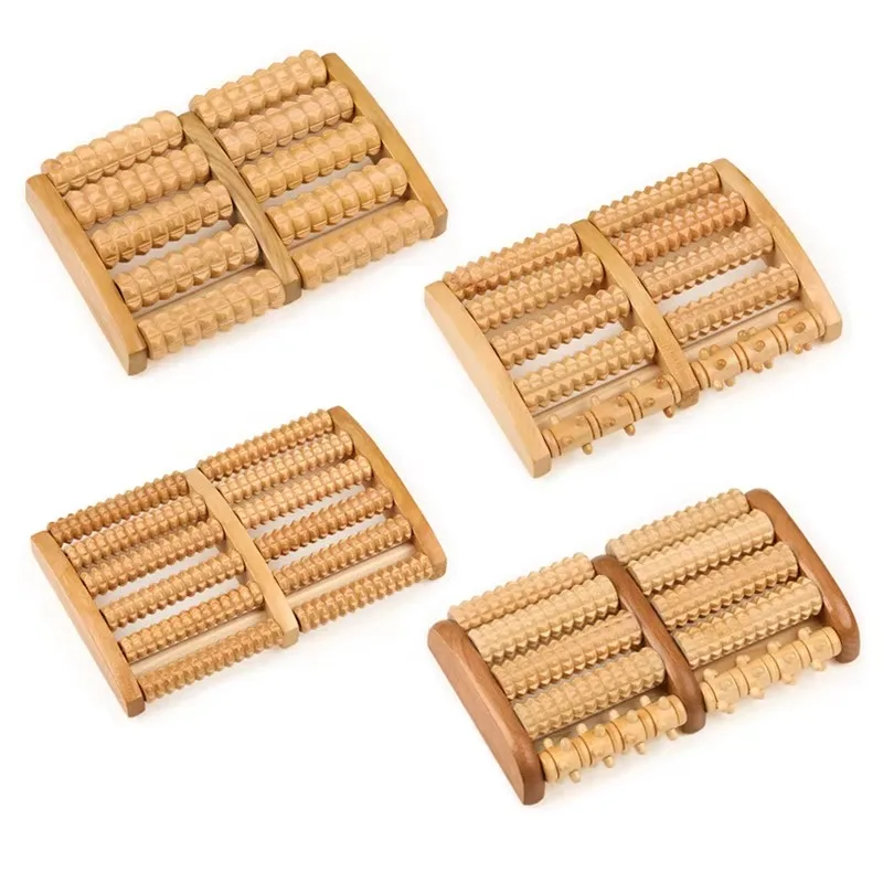 Wholesale Health Anti-Fat Wood Therapy Foot Massager Roller Foot Relaxation Tool