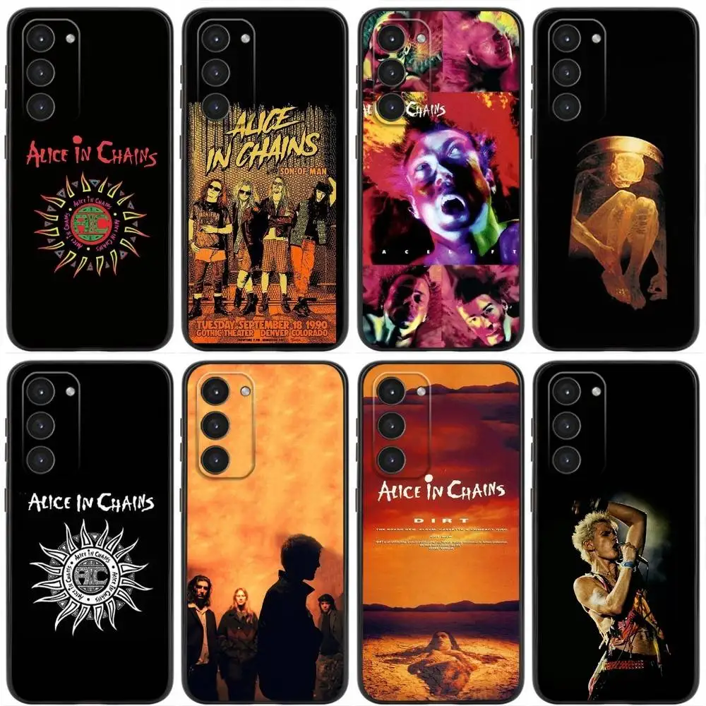

Band A-Alices In C-Chains Phone Case For Samsung Galaxy A20,21s,22,31,32,52,53,72,73,80,91 Soft Liquid Silicone Black Cover