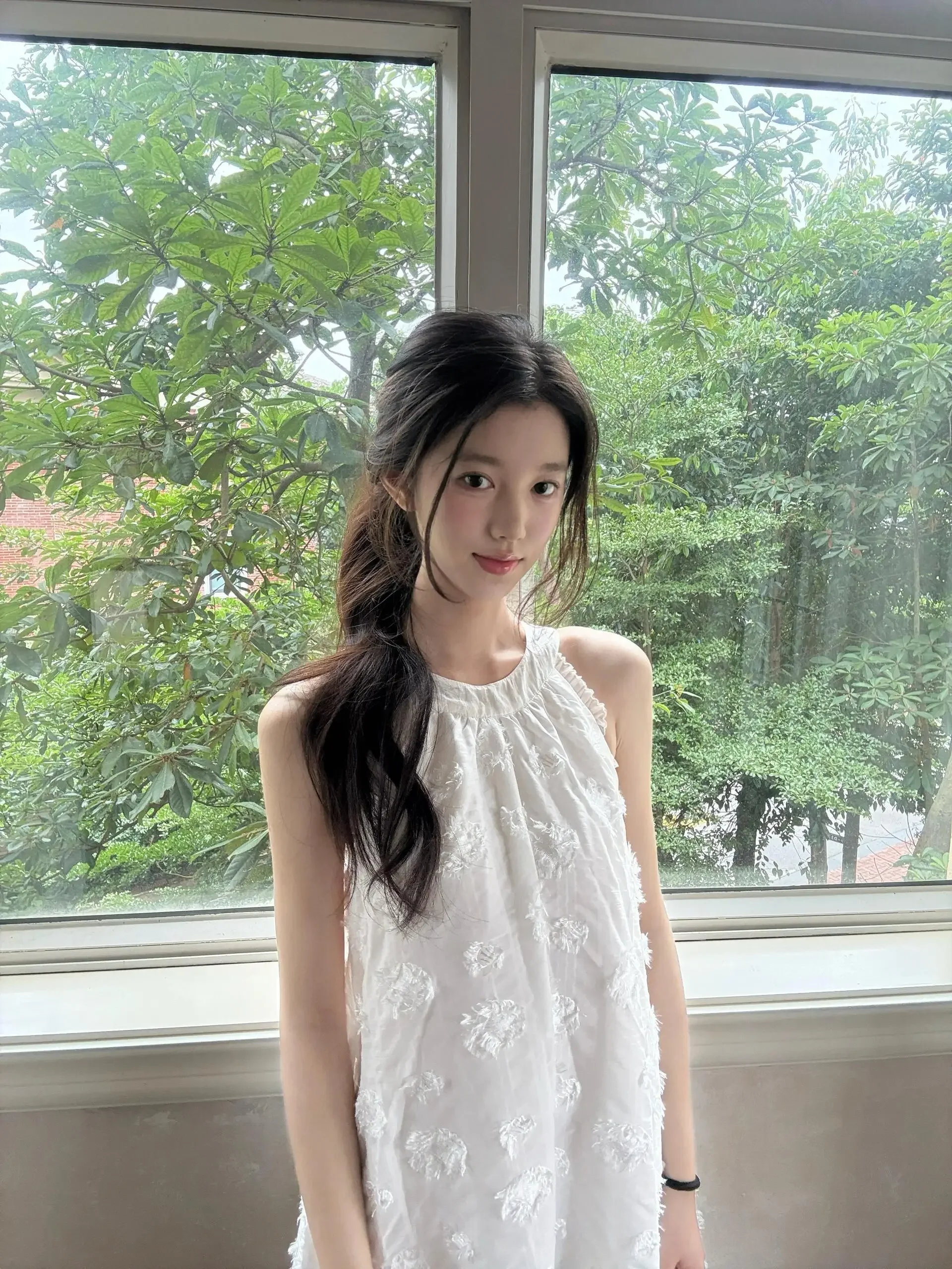 Vestidos femininos quinceanera rosa verão chiffon flor em camadas laço babado queimado praia doce estilo menina respirável jovem