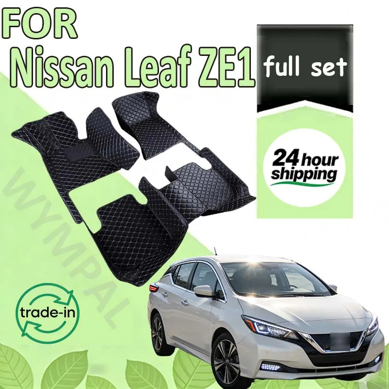 

Роскошные автомобильные коврики для Nissan Leaf ZE1 2018~2022, кожаные коврики премиум-класса, прочные коврики-подушки, комплект ковровых покрытий, аксессуары для автомобиля