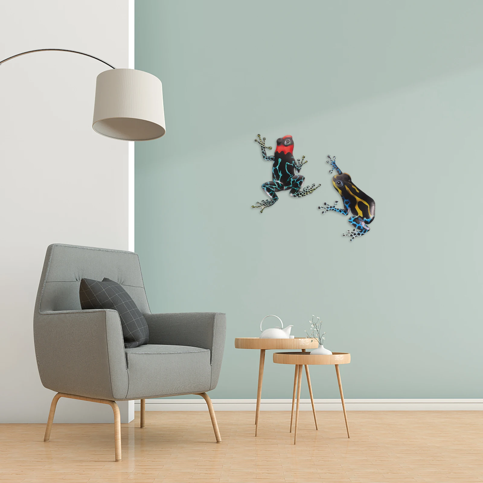 

2Pcs Iron Frog Art Decorations Vivid Animal Wall Pendant Home Craft Bright Color Hanging nament