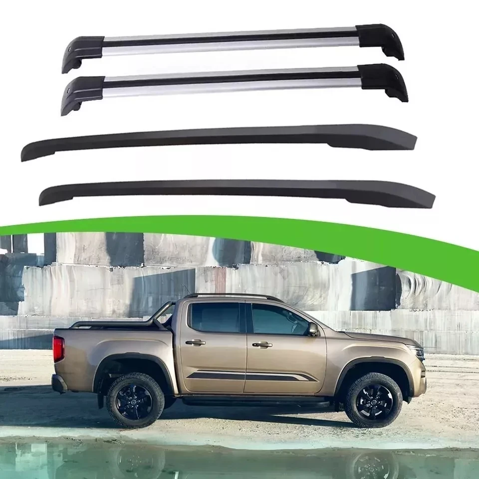 4Pcs for VW Amarok 2023 2024 Side Rail Bar Roof Rail Rack Crossbars Cross Bar