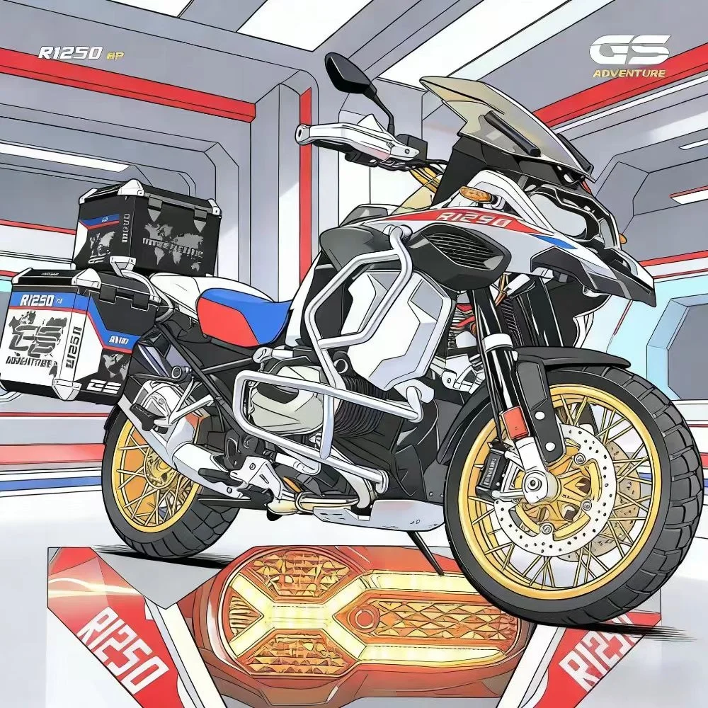 1:7 BMW GS R1250 ADV Alloy Motorcycle Model with Spray Function Boyfriend Gift Home Decoration Collection Toy Car Christmas Gift