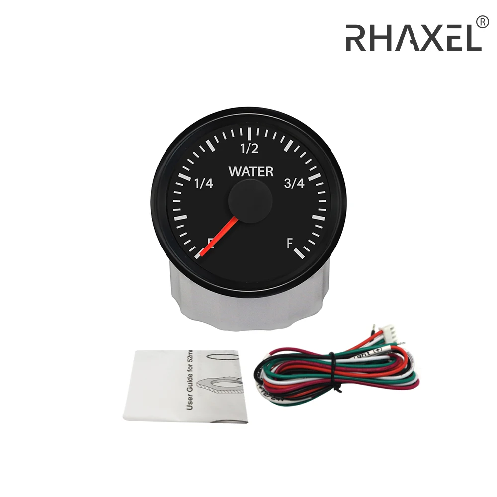 RHAXEL 52mm (2'') Wi-Fi Water Level Gauge with Backlight Programmable Meter Compatible with All Signal Sensor 12V 24V for Car