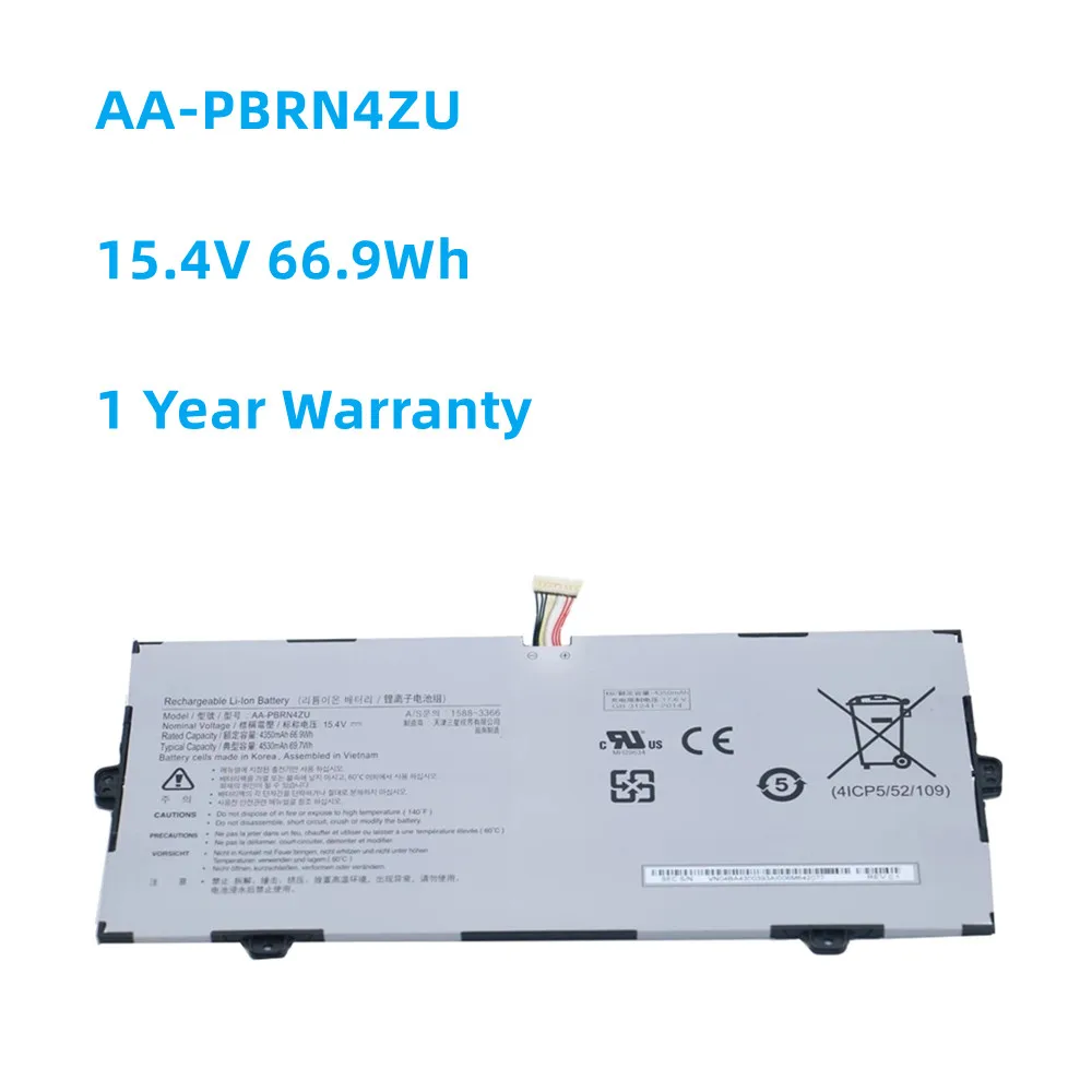 

AA-PBRN4ZU 4ICP5/52/109 15.4V 66.9Wh 4350mAh Laptop Battery for Samsung NP930QCG 950QCG 930XCJ 950QCJ 930QCJ 950XCJ