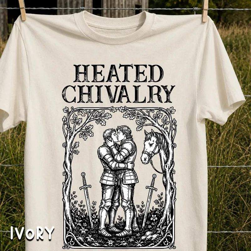 Gay Medieval Shirt, Heated Chivalry Gay Knights Tee, Medieval Fantasy Gay Romance Shirt For Men, Renaissance Faire Tee