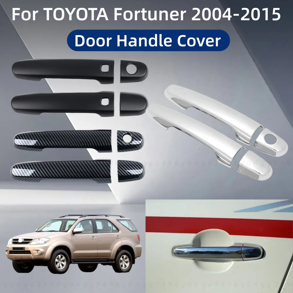 

Carbon Car Upgrade Accessorie Plated Exterior Door Handle Cover Trim Paste Style For 2 Door TOYOTA Fortuner 2004 2006 -2015