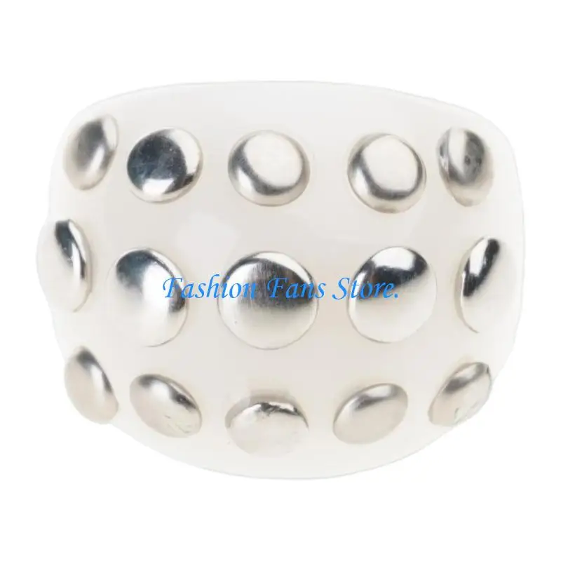  Comfortable Daily Use Open Ring Vintage Punk Amber Resin Featuring Rhinestones Decors