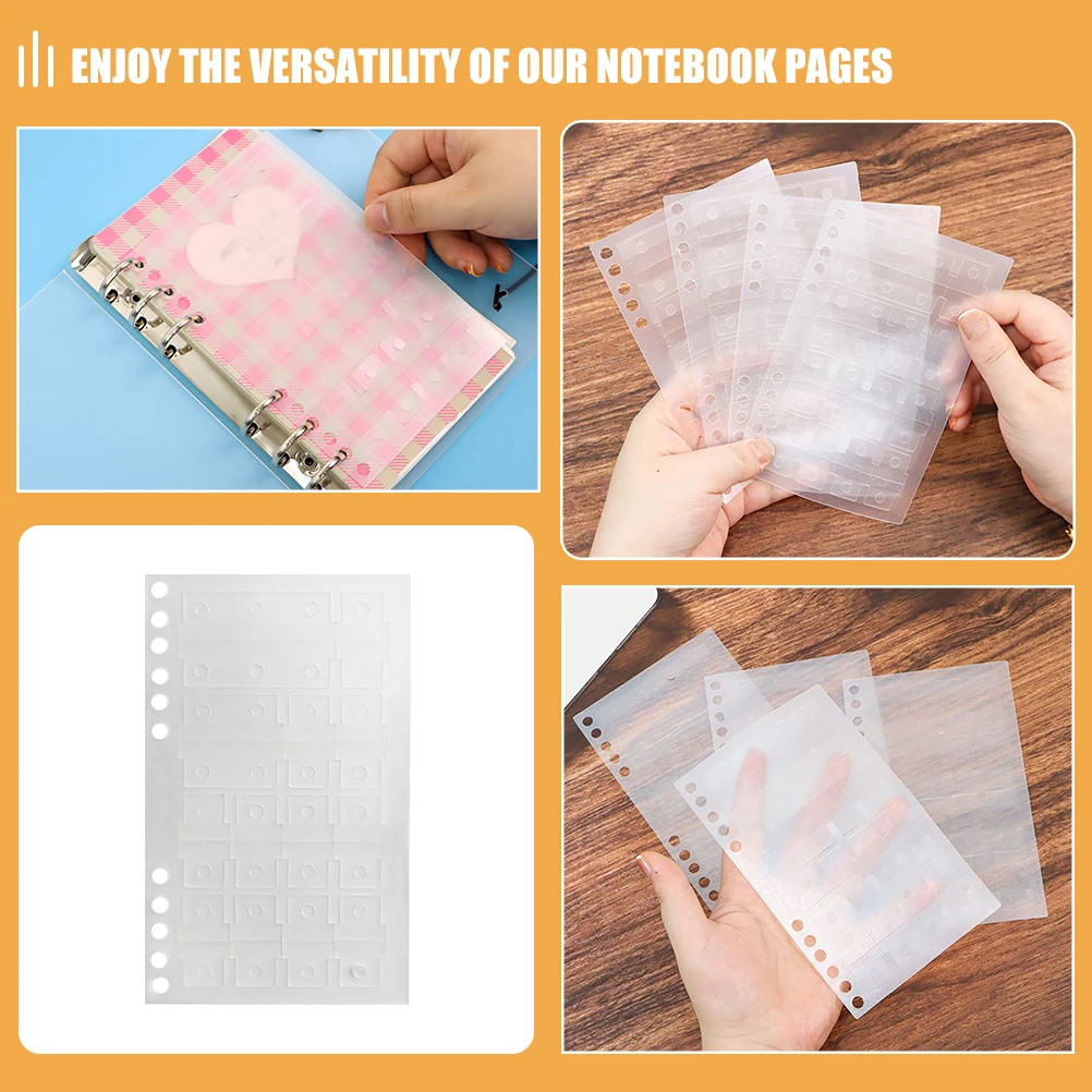 

5 Sheets Loose Leaf Stickers Tabs Page Sticky Index Divider Self Adhesive Bookmarks Compatible Notebook Sizes PVC