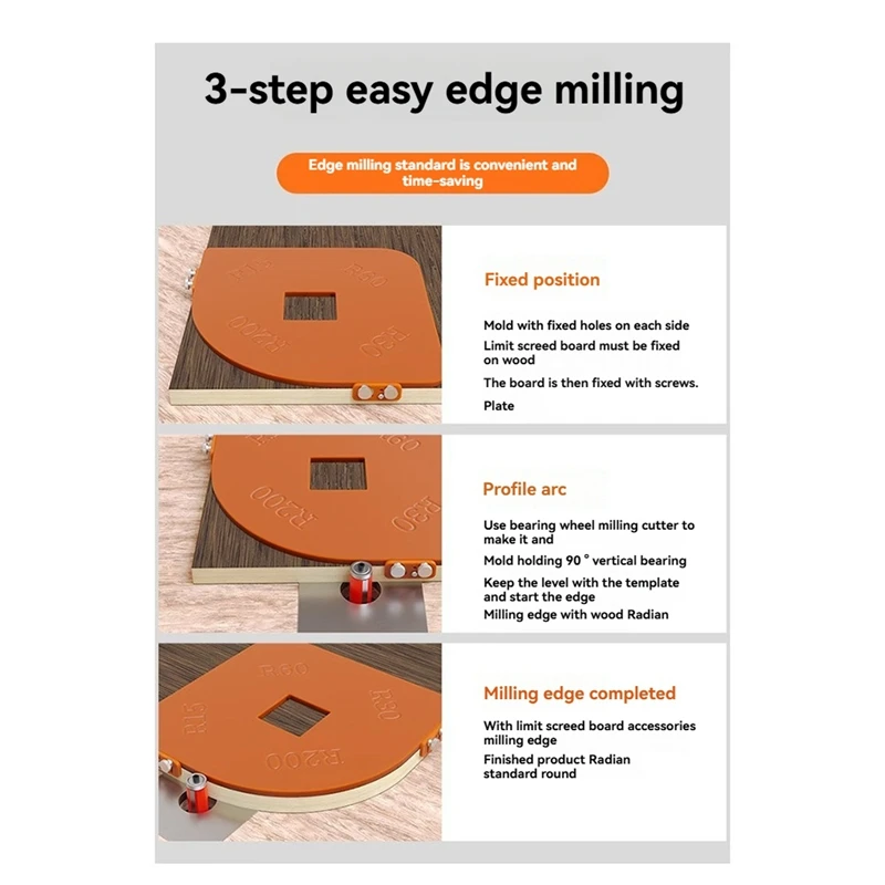 Woodworking Router Corner Radius Templates Jig Excircle Arc Angle Corner Template Woodworking Tool