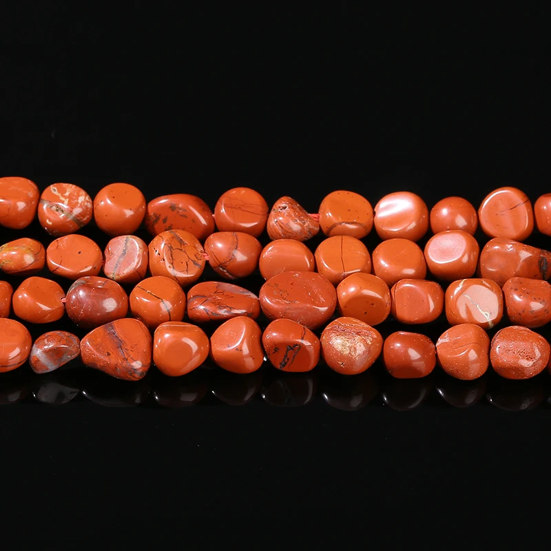 6-8mm Natural Stone Red Jasper Irregular Beads Loose Spacer Nuggest Minerals Bead for Jewelry Making Diy Necklace Bracelet 15\