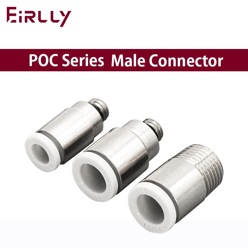 5pcs Air Tube Miniature Connector Micro Hose Fitting Quick Coupling POC3-M5/4-M3/M6//01 Pneumatic Cylindrical Mini Fittings