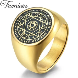Trumium Stainless Steel Hexagram The Seal of Weven Rings Pentagram of Solomon Rings for Men  Finger Lucky Men Him Jewelry