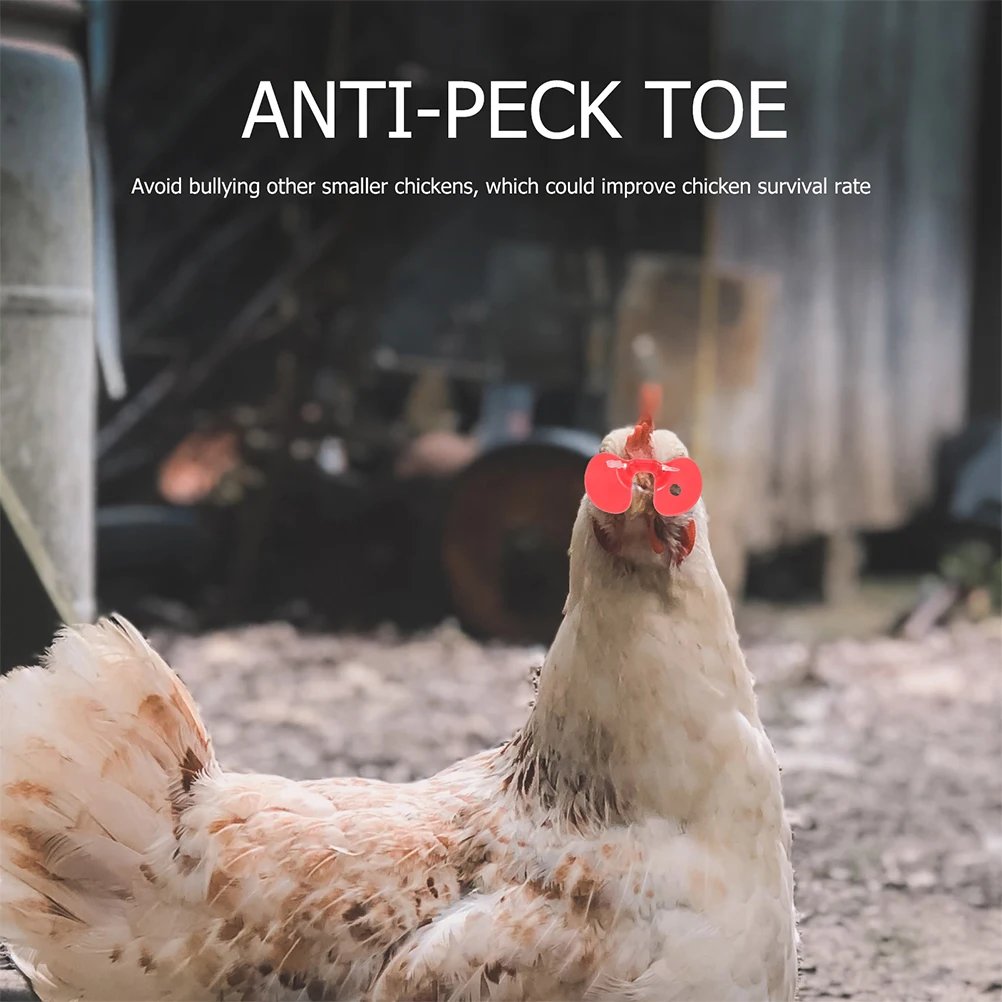 

150 Pcs Glasses Rooster Peepers Anti Pecking Plastic Hens Pheasant Rooster Anti Pecking Peepers Protective Farm Pet Supplies