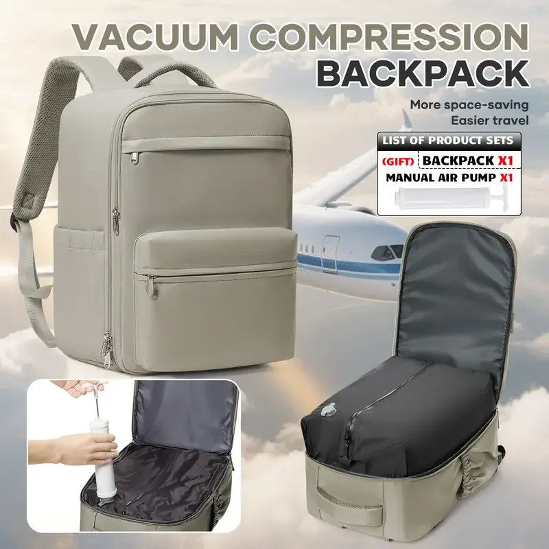 حقيبة Ryanair Cabin مقاس 40*30*20، حقيبة ظهر للسفر مضغوطة بالفراغ |   سعة كبيرة، حقيبة ظهر للجنسين، رحلات العمل والمشي لمسافات طويلة