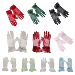 Fashion Wrist Length Tulle Gloves Full Finger Gloves Party Gloves for Banquet