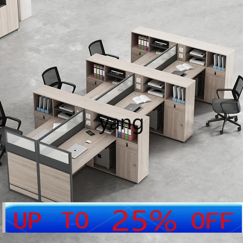 

LMM desk simple modern staff seat 46 double seat screen card seat table and chair combination