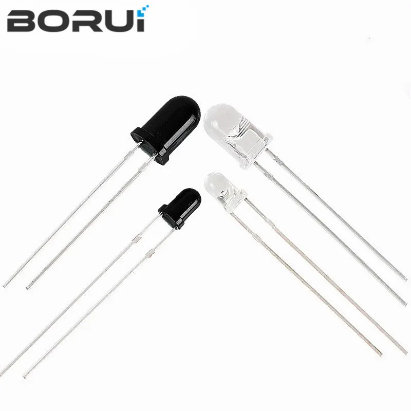 

10pairs 3mm 5mm 940nm LEDs Infrared Emitter and IR Receiver Diode Diodes 301A for arduino