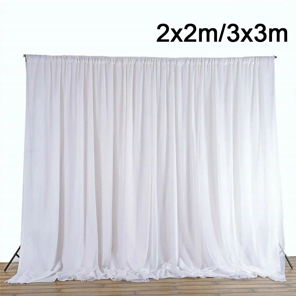 

White Background Curtains Party Baby Shower Wedding Birthday Photography Background DIY Decorative Textiles 2x2m/3x3m