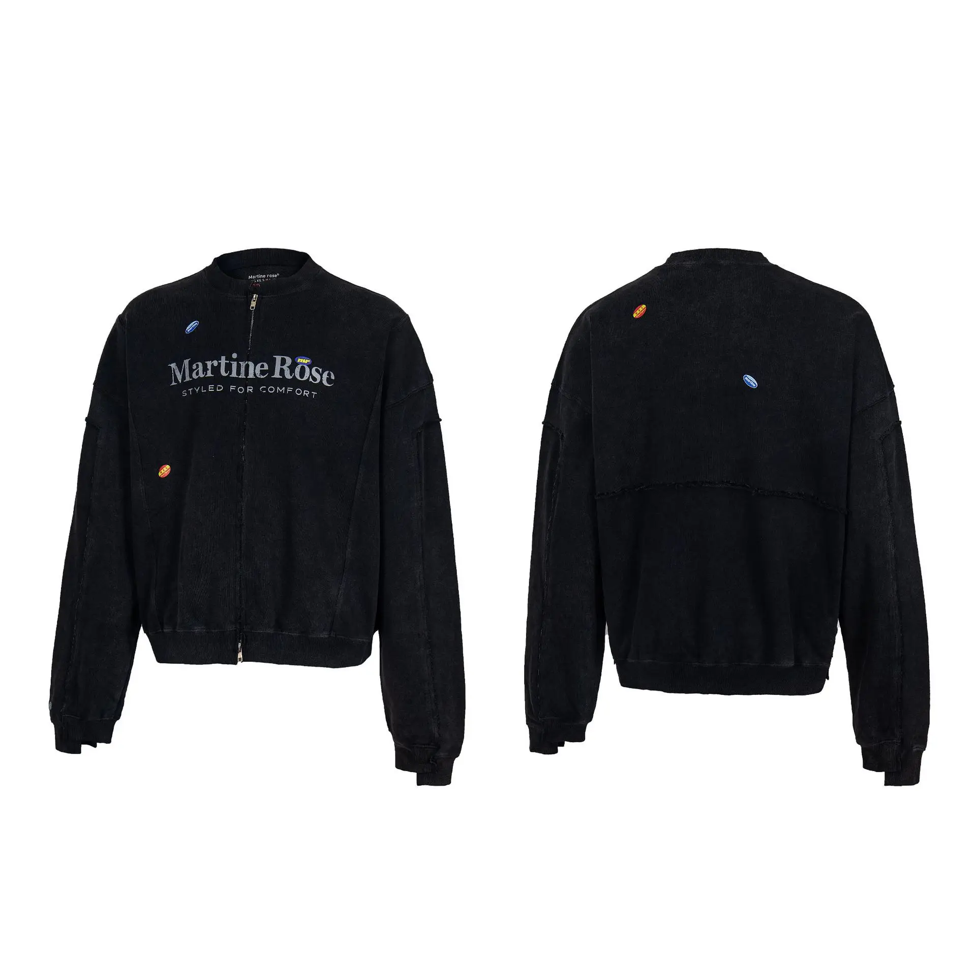 

Martine Rose Irregularly Stitched Loop Washed Zipper Jacket - American Streetwear - Men's and Women's - High Street Trend