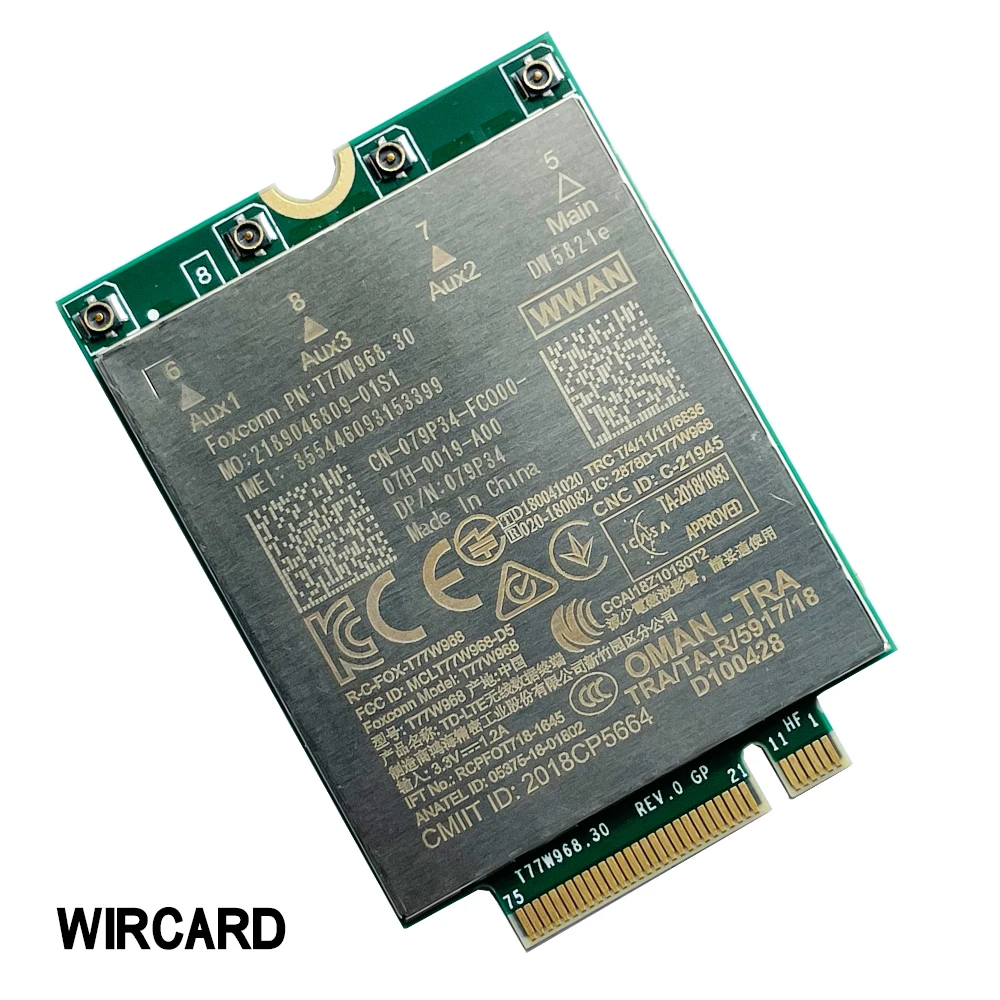 WIRCARD T77W968 DW5821e X20 LTE Cat16 1Gbps FDD-LTE TDD-LTE 4G Modulo Per Dell 5420 5424 7424 7400 Del Computer Portatile USB3.0 Adattatore