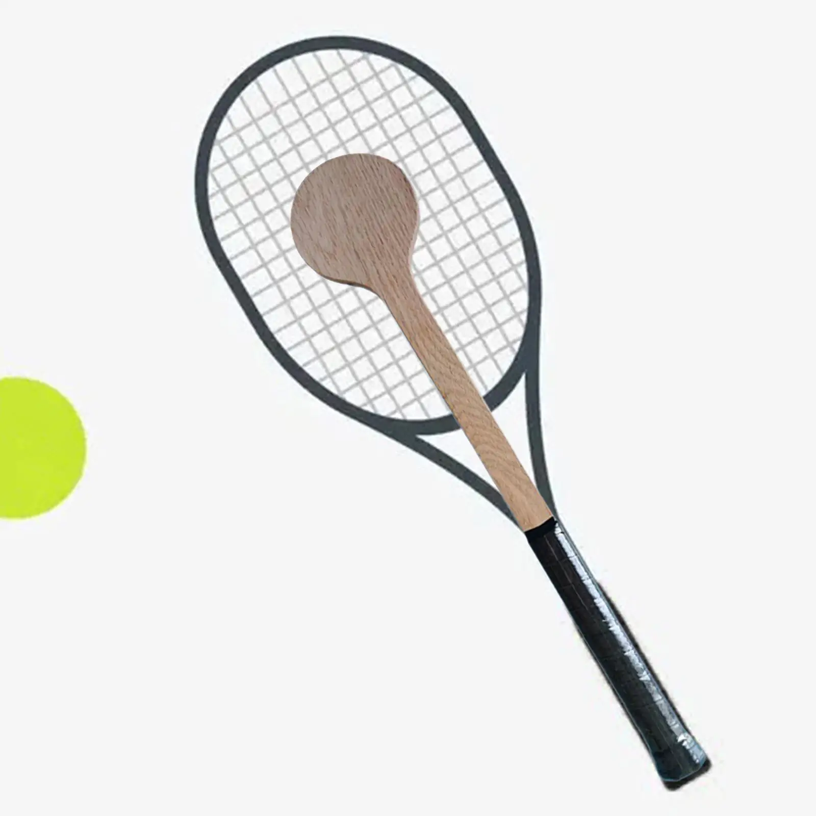 

Lightweight Tennis Pointer Wooden Tennis Spoon Mid Tennis Racket Swing Practice Trainer for Mastering