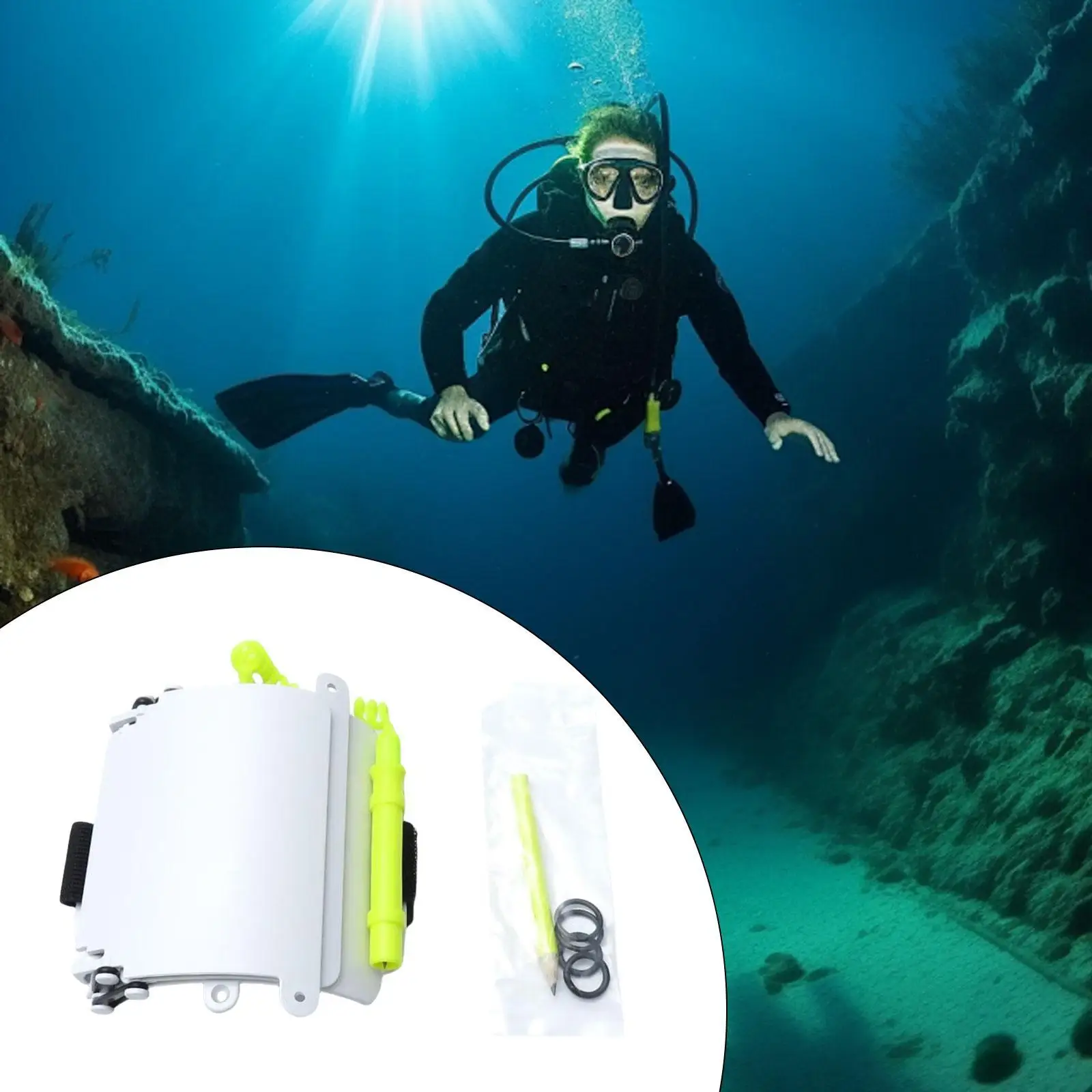 

Diving Writing Slate with Pencil Underwater Communication Board Gear Portable Notebook Scuba Diving Write Board for Deep Diving
