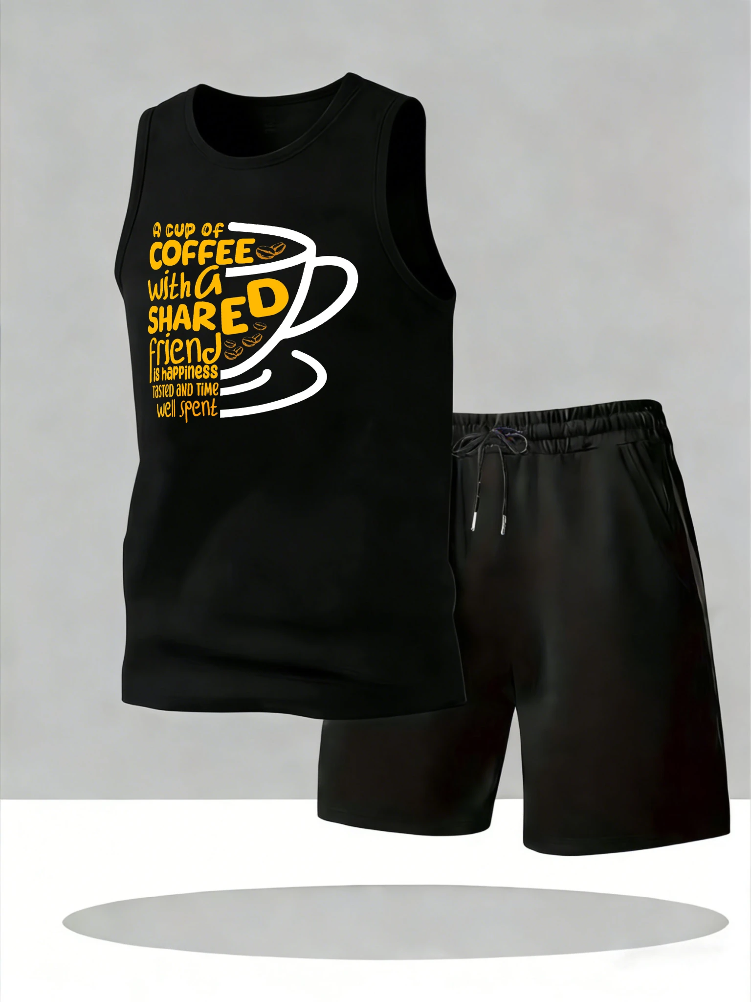 

Men's Tank Top Sets 2026 Summer Quick drying seaside sports Breathable crewneck beach drip clothing oversize sweatshirt set