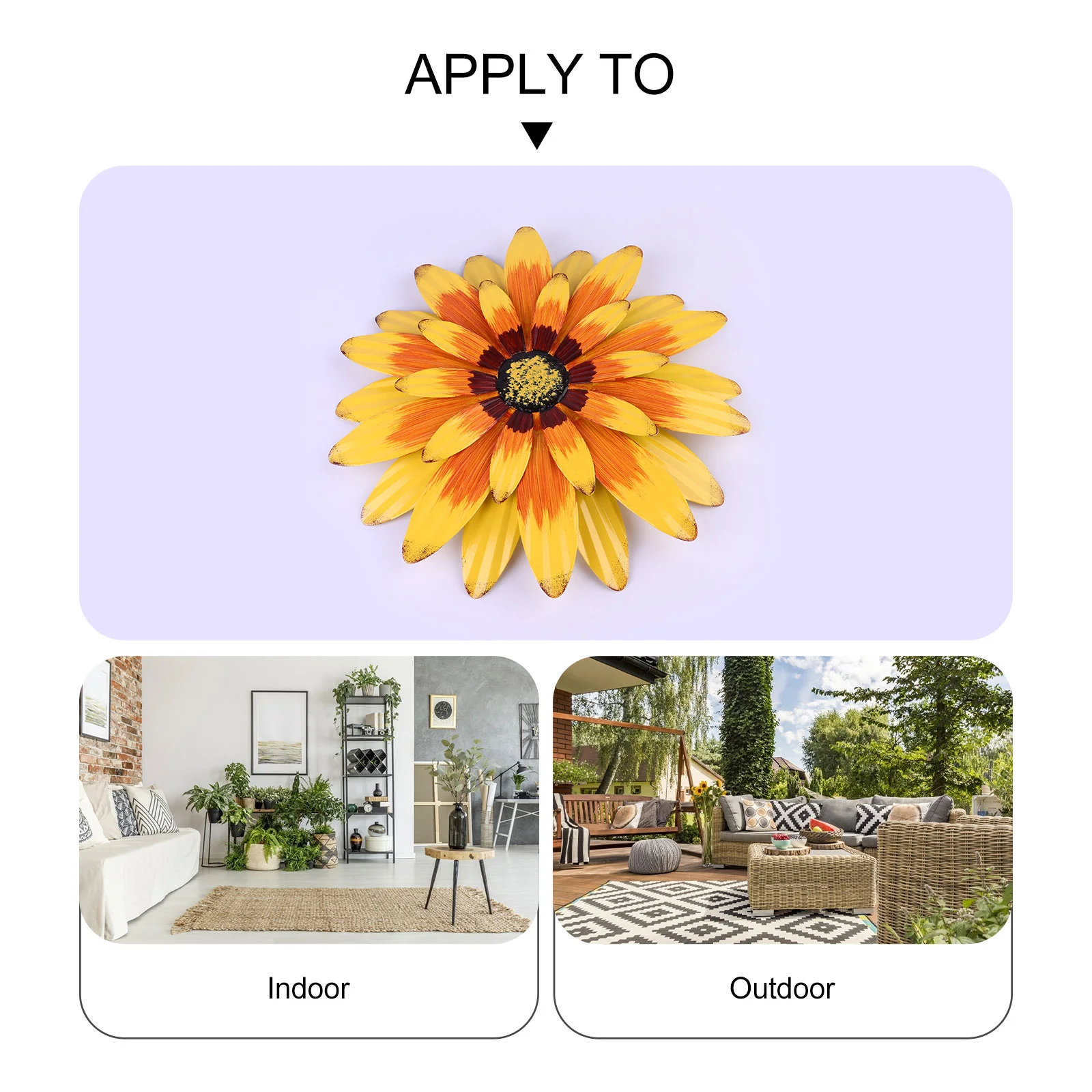 3 D 3D Margarida Parede Pendurada Estátuas ao ar livre Decoração de sinal frontal Decoração de flores de jardim